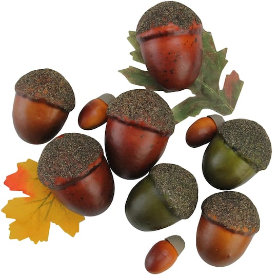 Autumn Harvest Artificial Acorn &#x26; Leaf Thanksgiving Decoration Set